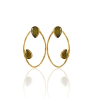 Kadir Jewellery 22 Ayar Altın Kaplama Geometrik Küpe -El İşçiliği Ve Hipoalerjenik Küpe