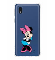 Samsung Galaxy A01 Core  Köşe Korumalı Antişok Kapak Minnie Mouse Tasarımlı Şeffaf  Kılıf