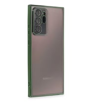 Newface Samsung Galaxy Note 20 Ultra Kılıf Razer Lensli Silikon - Yeşil