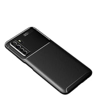 Huawei P40 Lite 5G Kılıf Karbon Silikon Case (Siyah)