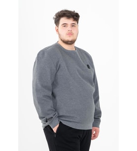 Maraton Büyük Beden Erkek Bisiklet Yaka Antramelanj Sweatshirt