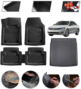 Volkswagen Passat B6 2005-2010 Uyumlu Paspas Araca Özel Bagaj Havuzu MBS Siyah