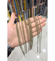 Hematit Taşı Rondela Kesim Parlak Antik Sarı 2x1mm Doğal Taş Dizi