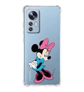 Xiaomi Mi 12 Pro Uyumlu Köşe Korumalı Antişok Kapak Minnie Mouse Tasarımlı Şeffaf  Kılıf
