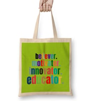 Teacher Gift-Learning Inspire-Science Student School -Inspirational KIDS WOMEN Men Bez Çanta Uzun Saplı