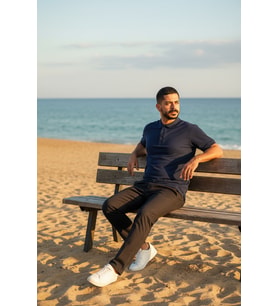 LUXIC CORE Erkek Polo Yaka Tişört Likralı Pike Kumaş Slim Fit