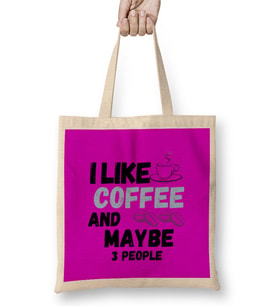 Funny Coffee Drinks Lover Gift Quote - Vintage Retro Rainbow Style Bez Çanta Uzun Saplı