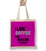 Funny Coffee Drinks Lover Gift Quote - Vintage Retro Rainbow Style Bez Çanta Uzun Saplı