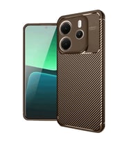 Xiaomi Redmi Note 14 4g Kılıf Auto Focus Karbon Kapak - Kahverengi