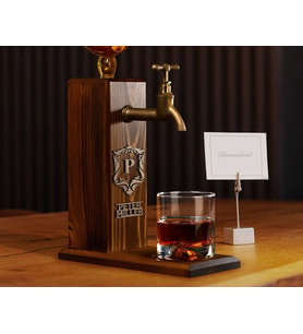 BK Gift Kişiye Özel Kabartma İsimli Musluklu Ahşap İçki Standı, Viski Çeşmesi, Doğum Günü Hediyesi, Ev Hediyesi, İçecek Dispenseri-78