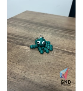 GND 3D Baskı Hareketli Ahtapot Anahtarlık (Koyu Yeşil)