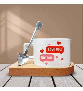 Love Temalı Kahve Fincanı-003 (Çok Renkli)