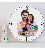Sevgiliye Hediye Kişiye Özel Tatildeyiz Karikatürlü Duvar Saati