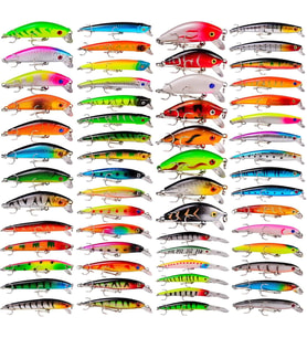 Valkyrie 59 Adet Karışık Minnow Crankbait Swimbait Rapala Sahte Yem Olta Seti Balık İğnesi