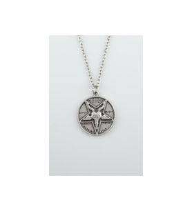 Lucifer Morning Star Erkek Kadın Kolye Antik Gümüş Kaplama - 60 Cm Düz Zincir