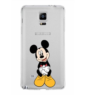 Samsung Galaxy Note 4 Kapak Mickey Mouse Tasarımlı Şeffaf Silikon Kılıf