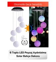 #SolarLed Solar Bahçe Dekoru 6 Toplu LED Peyzaj Aydınlatma Renkli Işıklı Güneş Enerjili Su Geçirmez