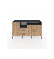 Kronos Konsol 5 Raflı 3 Çekmeceli 3 Kapaklı 176x59x99 Antrasit-Çam