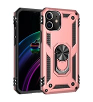 Newface Apple iPhone 12 Mini Kılıf Sofya Yüzüklü Silikon Kapak - Rose