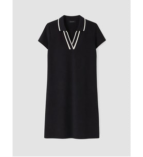 LCW EVERYDAY Siyah Polo Yaka Soft Touch Mini Elbise