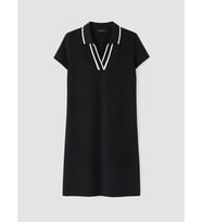 LCW EVERYDAY Siyah Polo Yaka Soft Touch Mini Elbise