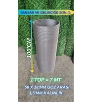 Genişletilmiş Saç Sık Göz Aralıklı Kümes Teli (- 100 Cm Yükseklik 7 Mt Uzunluk -) (Açık Gri)