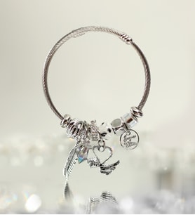 Pandora Model Kuğu Charm' lı Çelik Bileklik