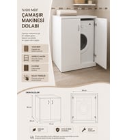 MDF Çamaşır Makinesi Dolabı Beyaz 90x70x69 cm