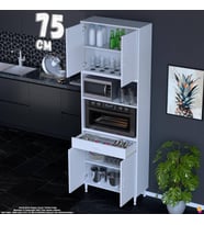 Eliusta Bengi 75 cm Organizer Fırın Dolabı - Kahve Makinası Mutfak Robotu Standı Çok Amaçlı 75x226x32 cm