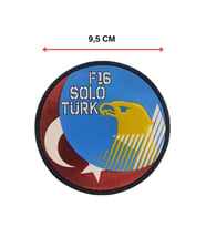 SoloTürk F-16 Kabartmalı Plastik Cırtlı Arma Patch 9.5 cm