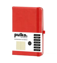 PULKO PND036 KLASİK SERT KAPAK 9x14cm 80gr.196 SAYFA TERMO DERİ ÇİZGİLİ NOT DEFTER - KIRMIZI