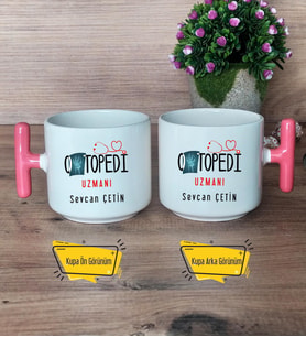 Ortopedi Uzmanı Kupa Bardak T Pembe Kulplu Tıp Bayramı Hediyesi