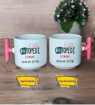 Ortopedi Uzmanı Kupa Bardak T Pembe Kulplu Tıp Bayramı Hediyesi