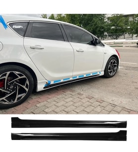 Opel Astra J HB Kanallı Yan Marşpiyel Seti Mat Siyah Plastik 2 Adet 2009-2015