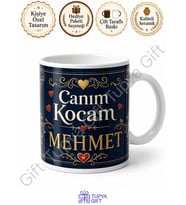 Kocaya Hediye İsme Özel Sublimation Kupa Bardak Eşe Özel Baskılı Mug