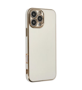 Apple İphone 16 Pro Max Kılıf Volet Silikon - Beyaz