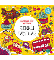 Çocuklar İçin Mandala - Renkli Taşıtlar