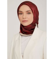 DJ SAF  İPEK EŞARP 8849D (SURA) (NOSTALJİ) BORDO-8849 - 02