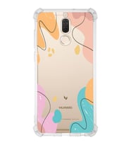 Huawei Mate 10 Lite Uyumlu Köşe Korumalı Antişok Kapak Karışık Renkler Tasarımlı Şeffaf Kılıf