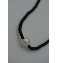 STONEAGE jEWELLERY İnci ve Oniks Taşlı Metalsiz Kolye