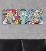 BK Gift Modern Soyut Tasarımlı Panorama Kanvas Tablo 150x50cm-21