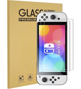 Nintendo Switch OLED model 2021 ile uyumlu 2'li Paket Temperli Cam Ekran Koruyucu, Ultra Net ve 9H Sertlik ve Çizilmeye Dayanıklı ve Kolay Kurulum