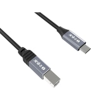 S-Link SL-U2004 Type-C to USB-B Yazıcı Kablosu, 1.5 Metre USB C Metal Başlıklı Siyah Printer Kablo, USB-C Laptop MacBook PC ile USB-B Yazıcı Tarayıcı Fotokopi Bağlantı Kablosu, 480Mbps Veri Aktarım