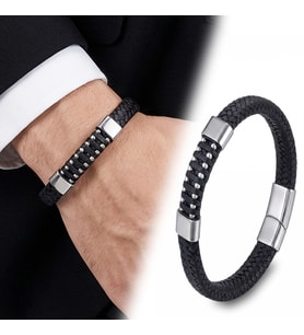 Moncuk Design Deri Çelik Damla Zincir Dolama Bileklik – Siyah 33514B1D7