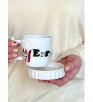 POP CORN İSİMLİ KUPA FİNCAN MUG (Krem)