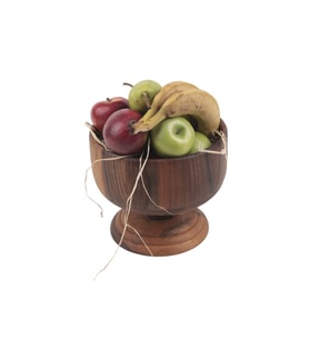 Ayaklı Kısa Kase 22 cm (Kahverengi)