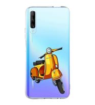 Huawei P Smart Pro Uyumlu Kapak Vespa Tasarımlı Şeffaf Silikon Kılıf