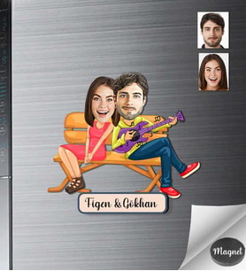 Kişiye Özel Sevgili Ahşap Magnet -14