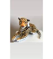 Sesli Kükreyen Leopar Peluş (Çok Renkli)