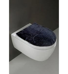 Klozet Kapak Örtüsü, Peluş Siyah Düz Renk, Banyo Klozet Örtüsü